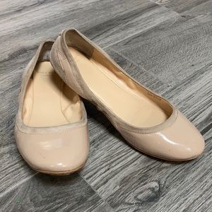 Cole Haan glossy tan cream ballerina flats loafers